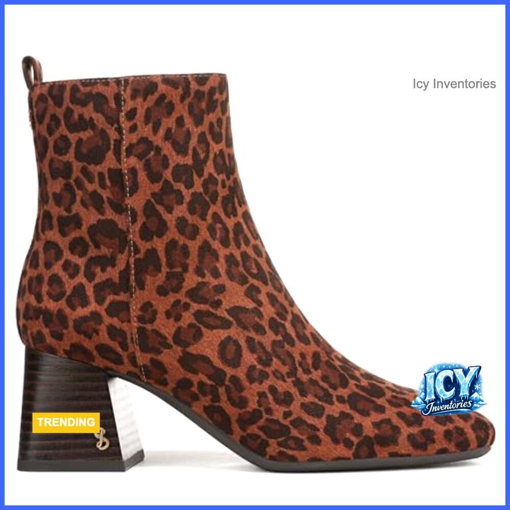 Ankle Boots with Stacked Heel and Zipper Closure - Picture 6 of 6